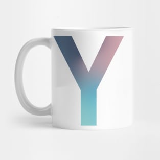 Gradient Letter Y Initial Alphabet Mug